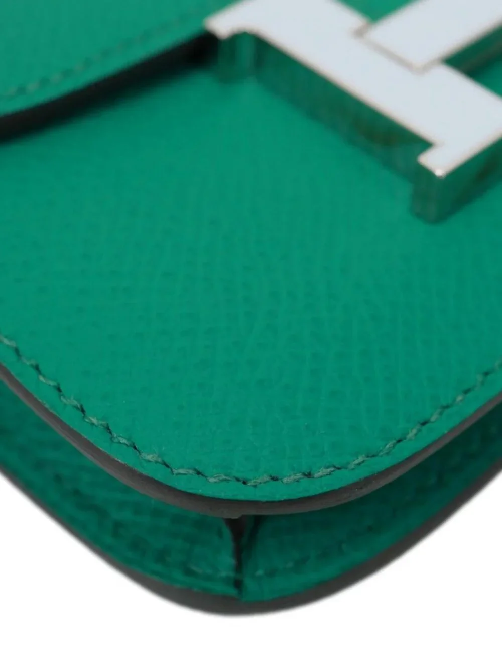 Hermes Constance Slim Grained Calfskin Leather Wallet Vert Vertigo